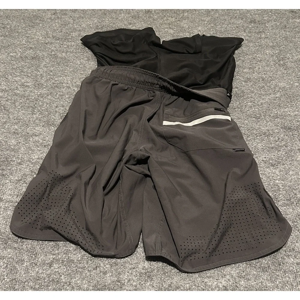 Legends Luka Men's M Grey Lined Athletic Gym  Shorts Drawstring 9
